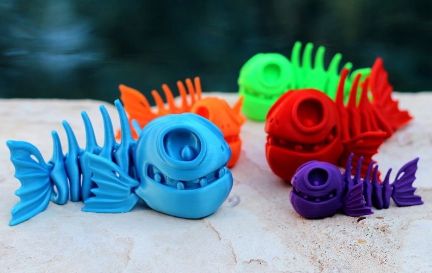 Рыба скелет подвижная 3D 3Dtoy22 фото