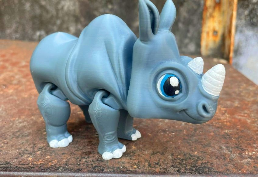 Носорог подвижная 3D игрушка 3Dtoy18 фото